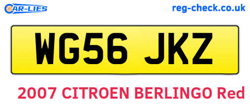 WG56JKZ are the vehicle registration plates.