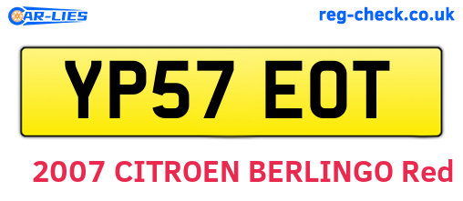 YP57EOT are the vehicle registration plates.
