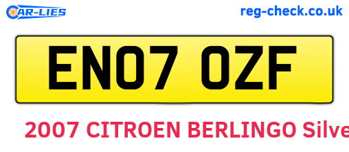 EN07OZF are the vehicle registration plates.