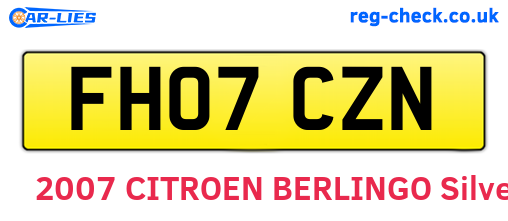 FH07CZN are the vehicle registration plates.