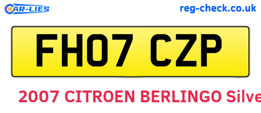 FH07CZP are the vehicle registration plates.