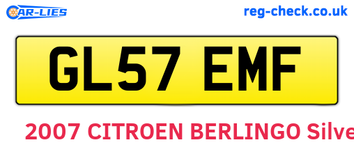 GL57EMF are the vehicle registration plates.