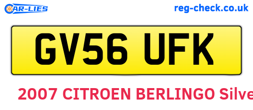 GV56UFK are the vehicle registration plates.