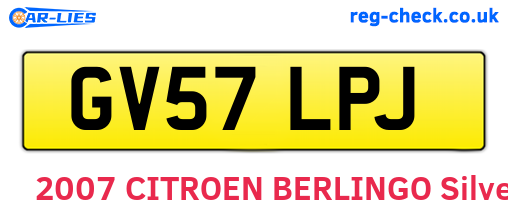 GV57LPJ are the vehicle registration plates.
