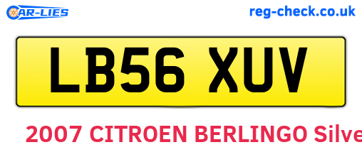 LB56XUV are the vehicle registration plates.