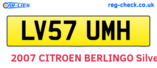 LV57UMH are the vehicle registration plates.