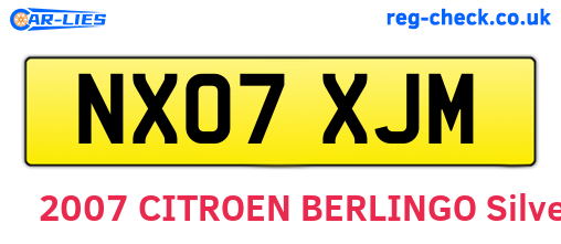 NX07XJM are the vehicle registration plates.