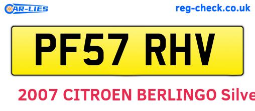 PF57RHV are the vehicle registration plates.