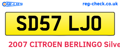 SD57LJO are the vehicle registration plates.