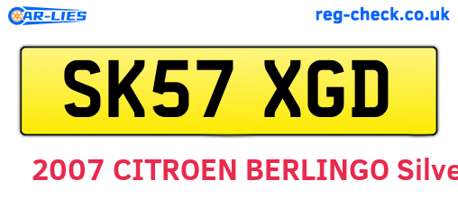 SK57XGD are the vehicle registration plates.