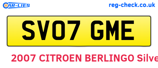 SV07GME are the vehicle registration plates.