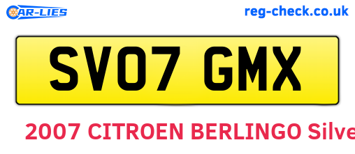SV07GMX are the vehicle registration plates.
