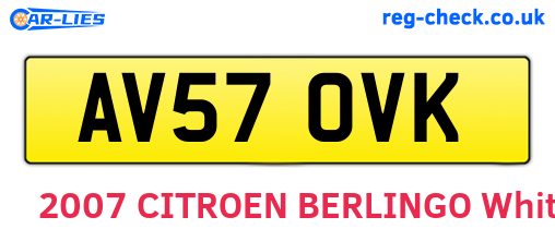 AV57OVK are the vehicle registration plates.
