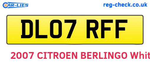 DL07RFF are the vehicle registration plates.