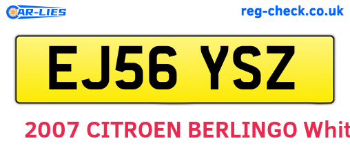 EJ56YSZ are the vehicle registration plates.