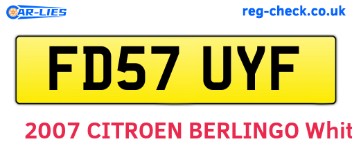 FD57UYF are the vehicle registration plates.