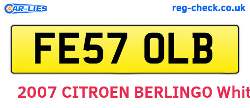 FE57OLB are the vehicle registration plates.