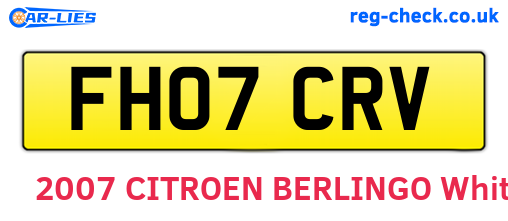 FH07CRV are the vehicle registration plates.