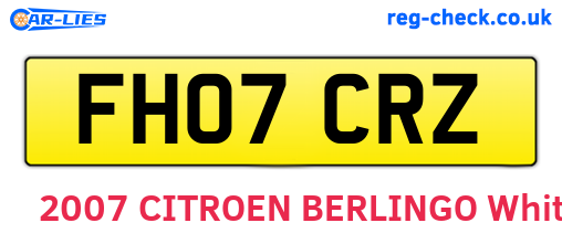 FH07CRZ are the vehicle registration plates.
