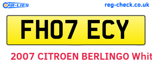 FH07ECY are the vehicle registration plates.