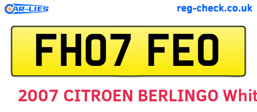 FH07FEO are the vehicle registration plates.