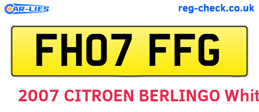 FH07FFG are the vehicle registration plates.