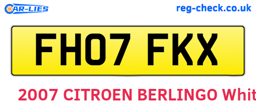 FH07FKX are the vehicle registration plates.