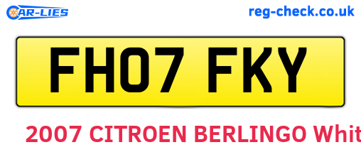 FH07FKY are the vehicle registration plates.