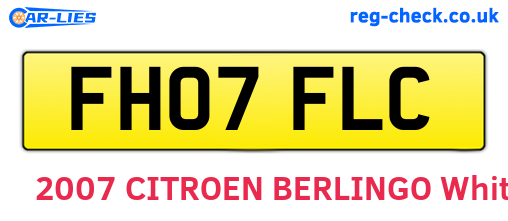 FH07FLC are the vehicle registration plates.