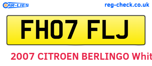 FH07FLJ are the vehicle registration plates.