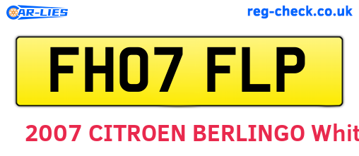 FH07FLP are the vehicle registration plates.