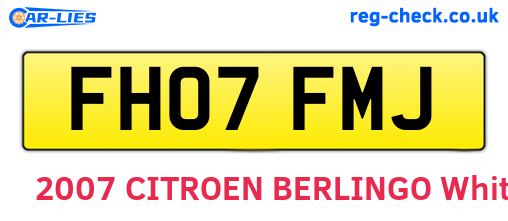 FH07FMJ are the vehicle registration plates.