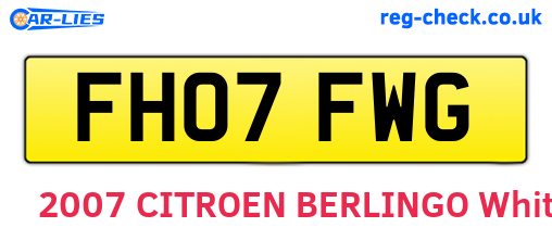 FH07FWG are the vehicle registration plates.