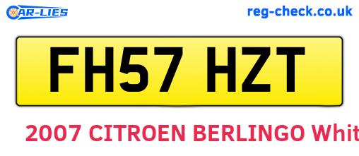 FH57HZT are the vehicle registration plates.