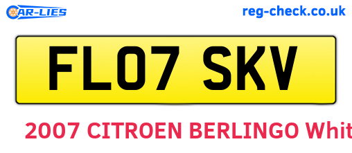 FL07SKV are the vehicle registration plates.