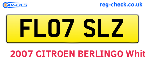 FL07SLZ are the vehicle registration plates.