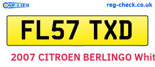 FL57TXD are the vehicle registration plates.