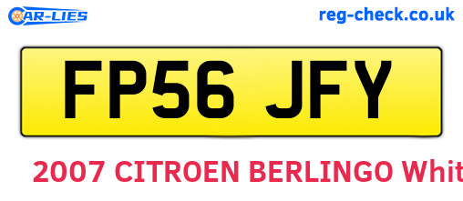 FP56JFY are the vehicle registration plates.