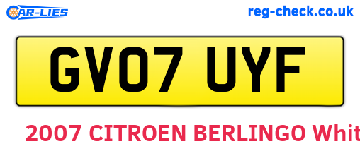 GV07UYF are the vehicle registration plates.