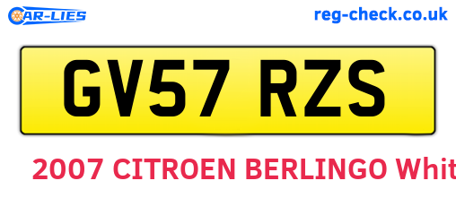 GV57RZS are the vehicle registration plates.