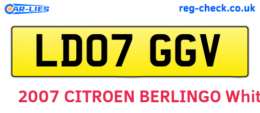 LD07GGV are the vehicle registration plates.