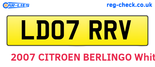 LD07RRV are the vehicle registration plates.