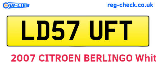 LD57UFT are the vehicle registration plates.