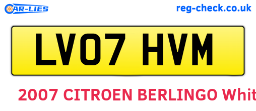 LV07HVM are the vehicle registration plates.