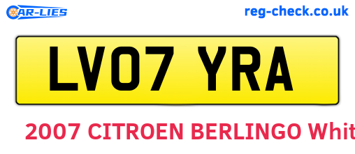 LV07YRA are the vehicle registration plates.