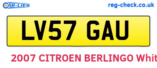 LV57GAU are the vehicle registration plates.