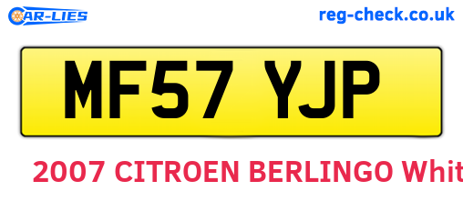 MF57YJP are the vehicle registration plates.