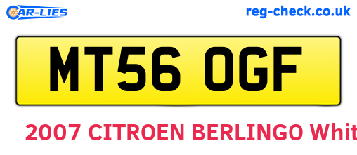 MT56OGF are the vehicle registration plates.