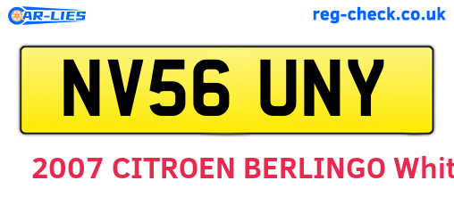 NV56UNY are the vehicle registration plates.