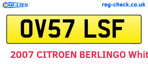 OV57LSF are the vehicle registration plates.